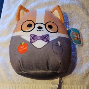 Squishmallows Reginald Corgi Dog Stuffed Plush A+ Teacher 8" Glasses NEW